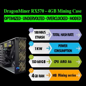 کیس ماینینگ ۶ کارتی DragonMiner RX570 4GB