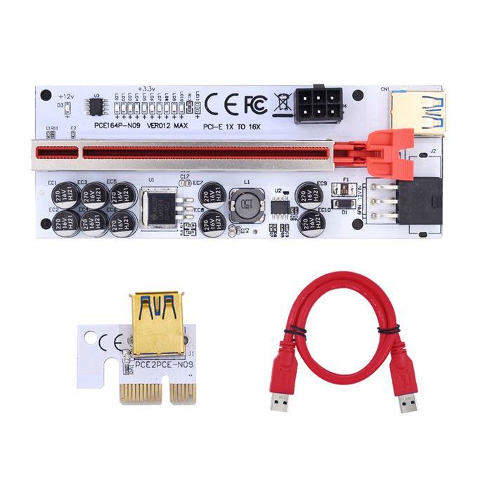 رایزر کارت گرافیک تبدیل pci express x1 به x16 مدل 10 خازن 012max