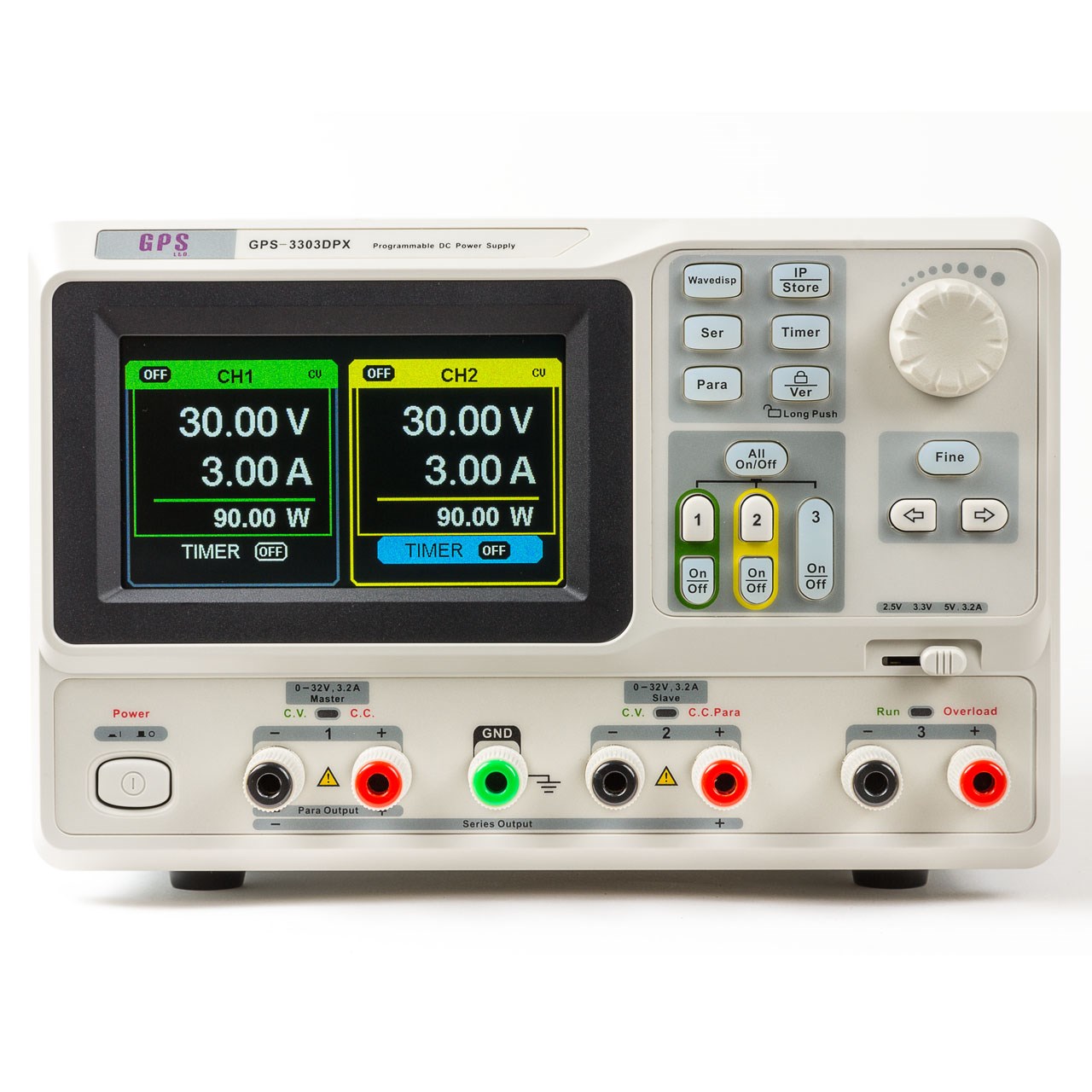 منبع تغذیه جی پی اس لیمیتد مدل GPS-3303DPX قابل برنامه ریزی 30 ولت 3 آمپر دوبل منبع تغذیه جی پی اس لیمیتد مدل GPS-3303DPX قابل برنامه ریزی 30 ولت 3 آمپر دوبل